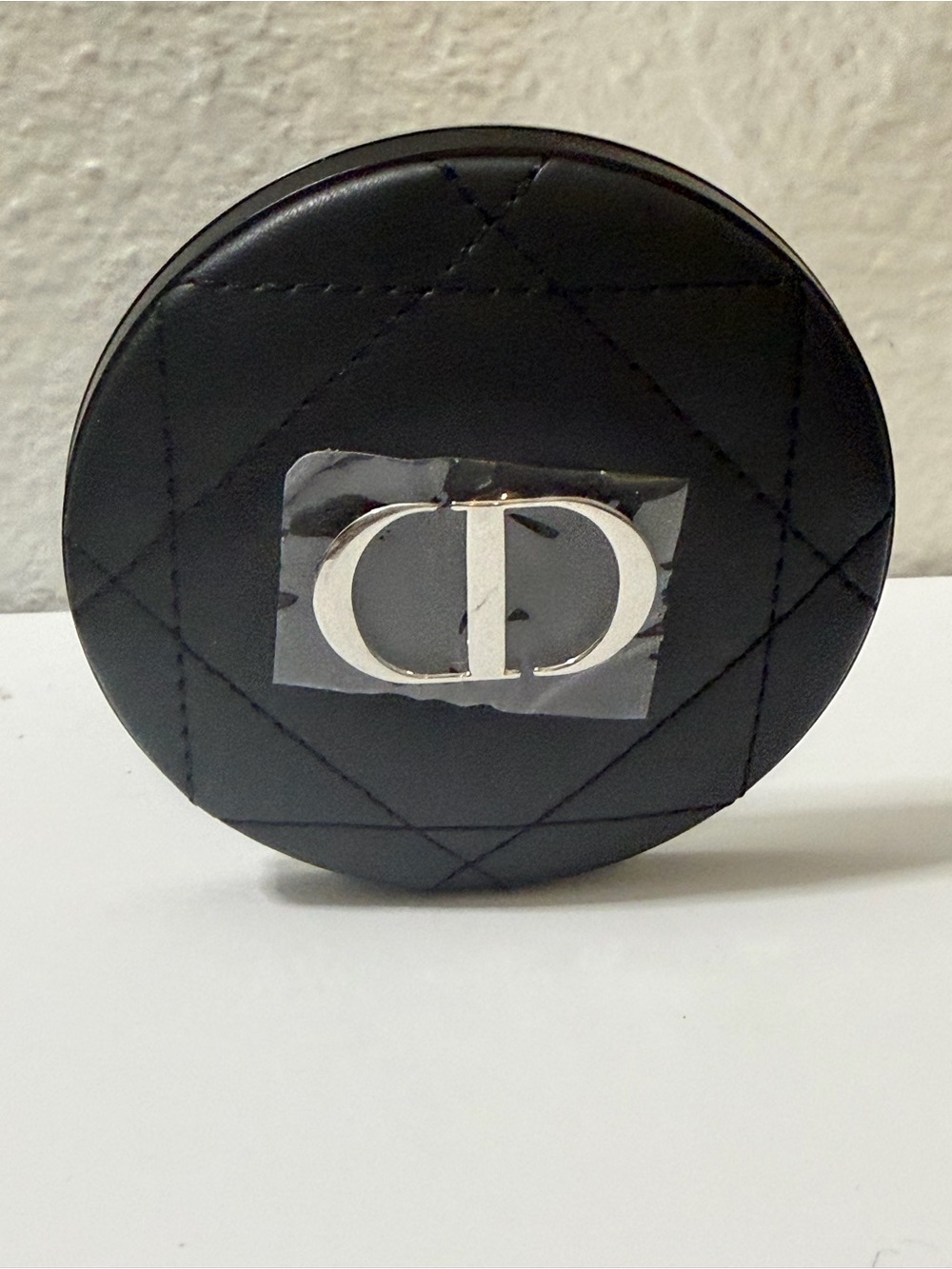 Dior Black Quilted Leather Round Compact Mirror with CD Charm - Picture 3 of 10